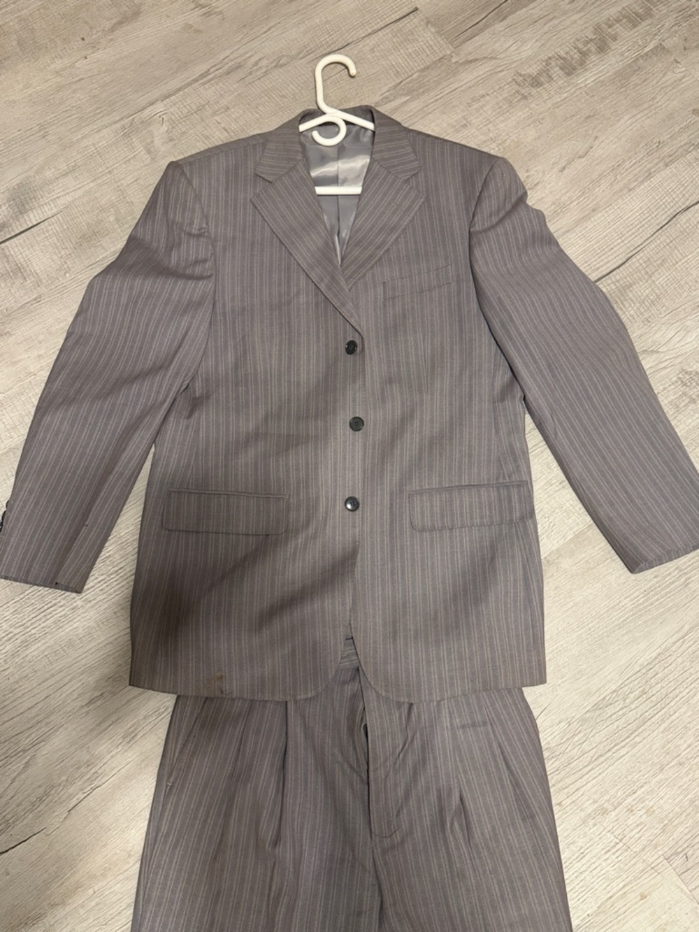 Giorgio Armani Le Collezioni Gray Pinstripe Suit Jacket and Trousers